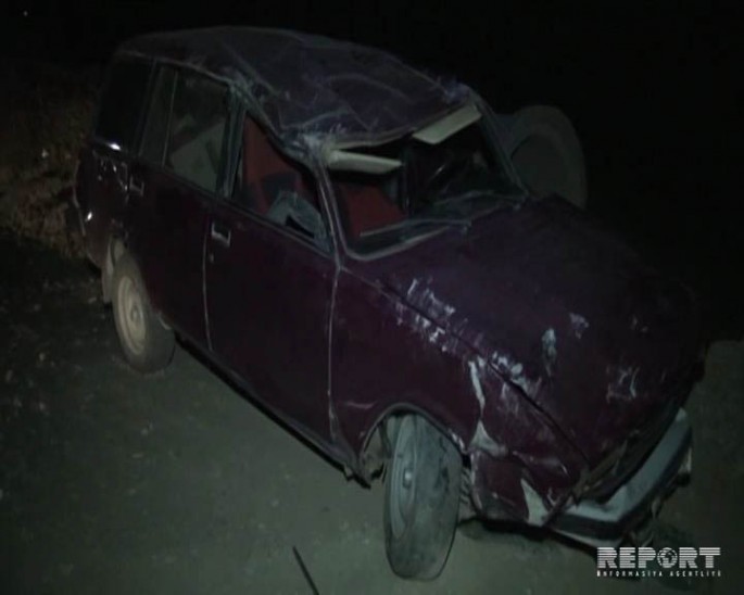 Goranboyda avtomobil xəndəyə düşdü - 3 yaralı – FOTO