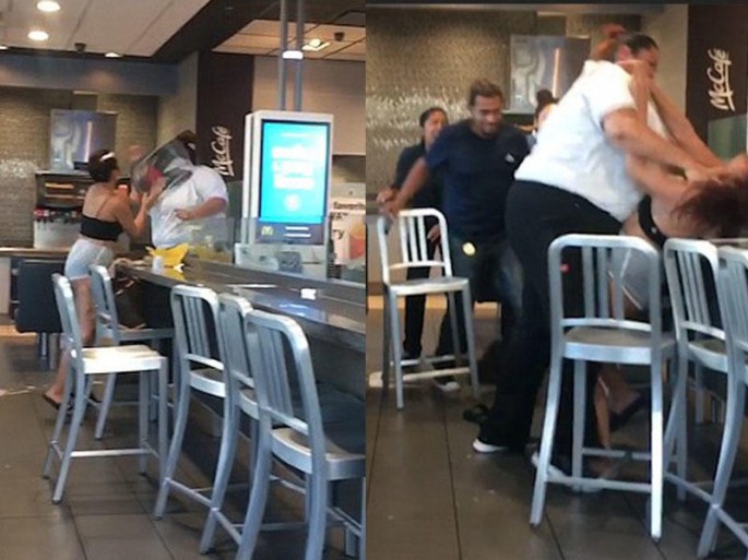 "Anama söz atma, murdar!" - McDonalds-da saçyoldu - VİDEO