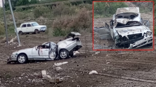 Zərdabda ağır yol qəzası:  dirəyə çırplan "Mercedes"in sürücüsü öldüred - FOTO 