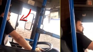 Bakıda sürücü avtobusu telefonla danışa-danışa idarə etdi - VİDEO 