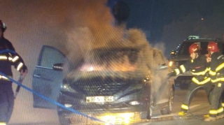 Yasamalda "Hyundai" belə yandı  - FOTO