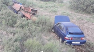 Kürdəmirdə avtomobil traktorla toqquşub, bir nəfər yaralanıb 