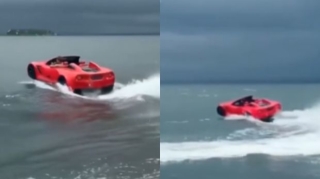 Rusiyada üzən “Ferrari” görüntüləndi – VİDEO 