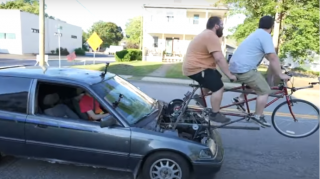 Maşına velosiped birləşdirdilər - insanlar ŞOKda    - VİDEO