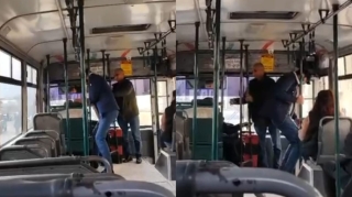 Bakıda avtobus sürücüsü ilə vətəndaş arasında DAVA - VİDEO 