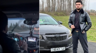 Sükan arxasında əlində içki şüşəsi ilə yol polisinə "hava atan" sürücü   - VİDEO