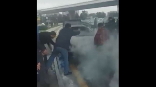 BNA işçiləri avtomobildə yanğının qarşısını alıb  - VİDEO