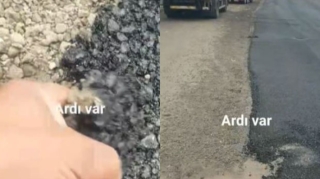 Sabirabadda əllə qoparılan “keyfiyyətli” asfalt örtüyü   - VİDEO
