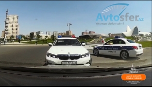 Yol polislərinin bu hərəkətini kameraya çəkən sürücü NAZİRƏ MÜRACİƏT ETDİ  - VİDEO