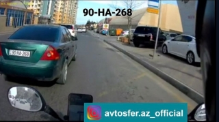 Yol polisi güzgüyə baxmayıb qəza şəraiti yaradan sürücünü cərimələdi   - VİDEO