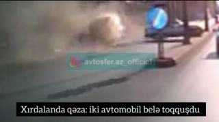Xırdalanda polis idarəsinin qarşısında baş verən qorxunc qəzanın ANBAAN VİDEOsu 