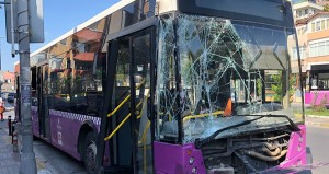 Sərnişin avtobusu 4 maşına çırpıldı: 7 yaralı - FOTO