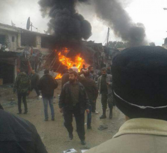 Bomba yüklü maşın partladıldı - FOTO