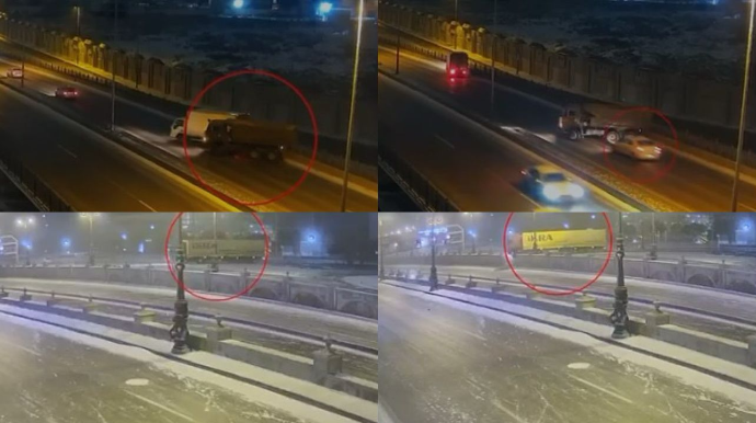 Ночью в Баку произошло два ДТП с грузовиками - ВИДЕО