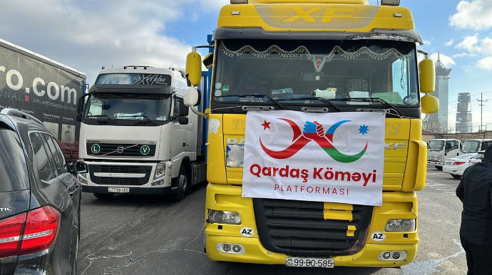Azərbaycandan Türkiyəyə 21 TIR yola salındı