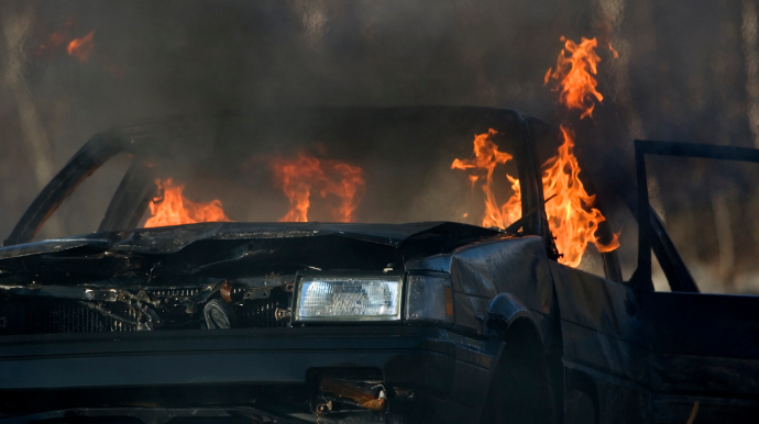 Tovuzda avtoservis yanıb