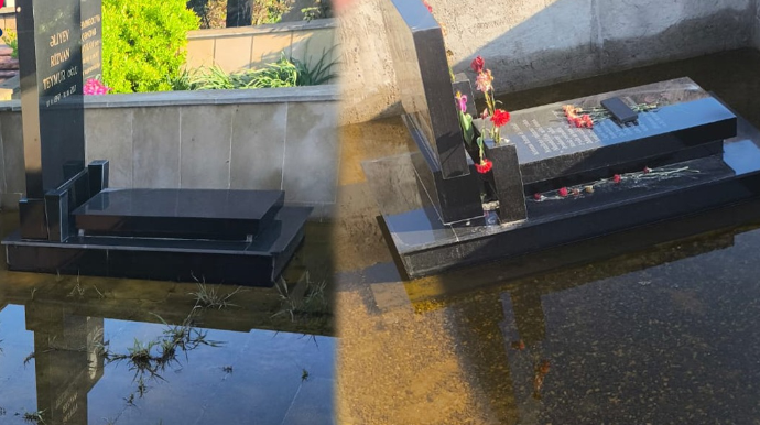 Mehdiabadda qəbiristanlığı su basdı - FOTOLAR 