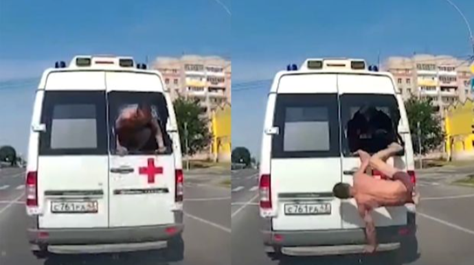 Voloqdada xəstə təcili yardım maşınından qaçdı - VİDEO 