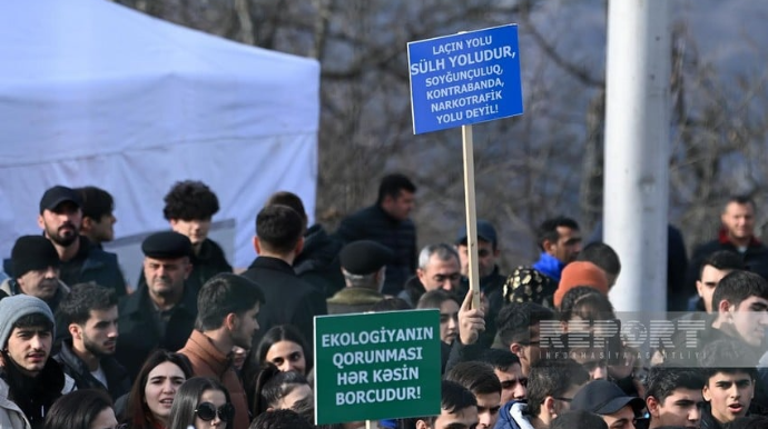 Xankəndi-Laçın yolunda keçirilən etiraz aksiyası altı gündür davam edir  - FOTO