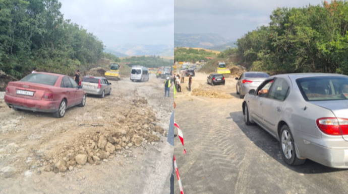 Sürüşmə səbəbindən bağlanan Bakı-Şamaxı-Qəbələ yolu açıldı   - FOTO