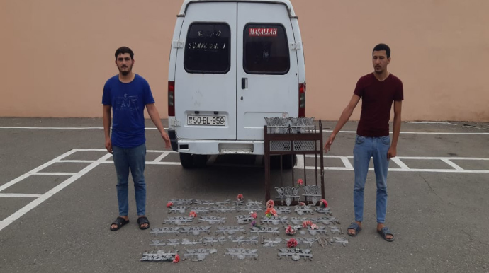 Tərtərdə qəbiristanlıqdan oğurluq edən şəxslər tutuldular  - FOTO