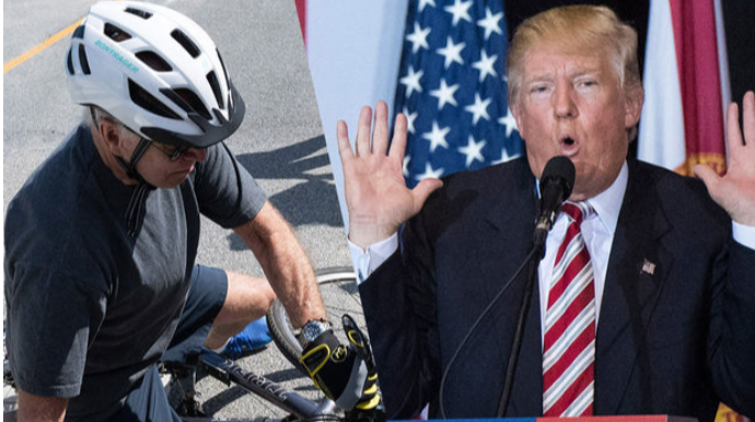 Baydenin yıxılmasından sonra Tramp bir daha velosiped sürməyəcəyinə söz verdi - FOTO - VİDEO 