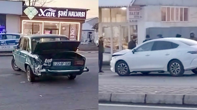 Şəkidə qəza: “VAZ” və “BYD” toqquşdu   - VİDEO