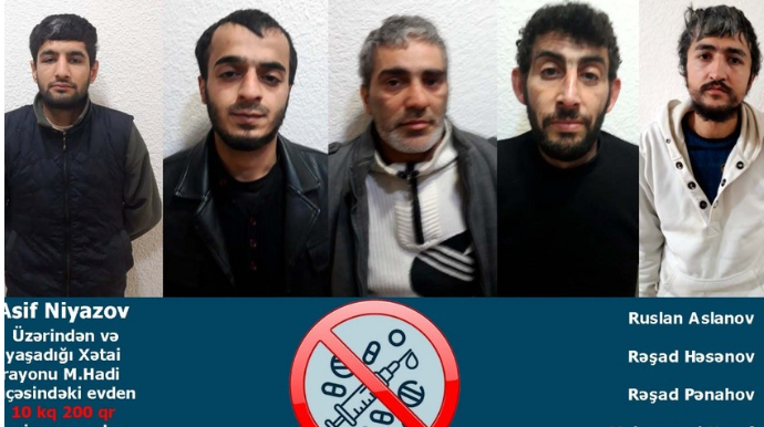 Bakıda daha 5 nəfər saxlanılıb, 10 kq-dan çox narkotik götürülüb   - FOTO