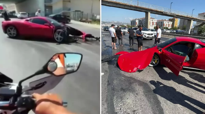 Servis ustası müştərinin milyonluq avtomobili ilə qəza törətdi - VİDEO 