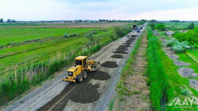 В Бейлагане восстанавливается дорога, соединяющая семь населенных пунктов  - ВИДЕО - ФОТО