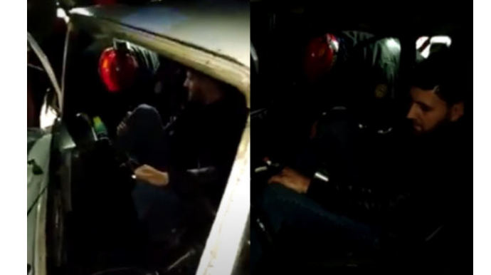 Сотрудники МЧС спасли пассажира, оставшегося в деформированном автомобиле  - ВИДЕО