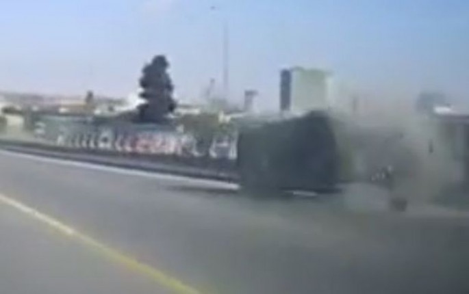 Bakıda körpüdə ağır qəzanın görüntüləri yayıldı – VİDEO