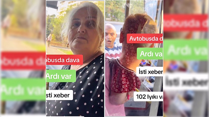 Qayda pozan yaşlı qadın avtobus sürücüsünü “102” ilə təhdid etdi  - VİDEO