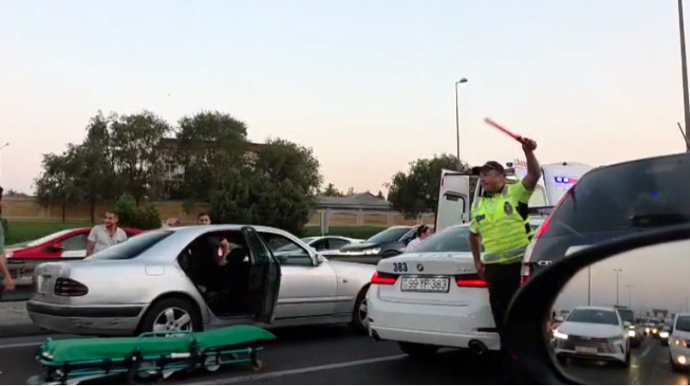 Aeroport yolunda qəza - VİDEO 