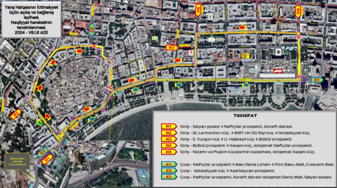 "Formula-1" zamanı hansı yollar açıq olacaq? -Siyahı 