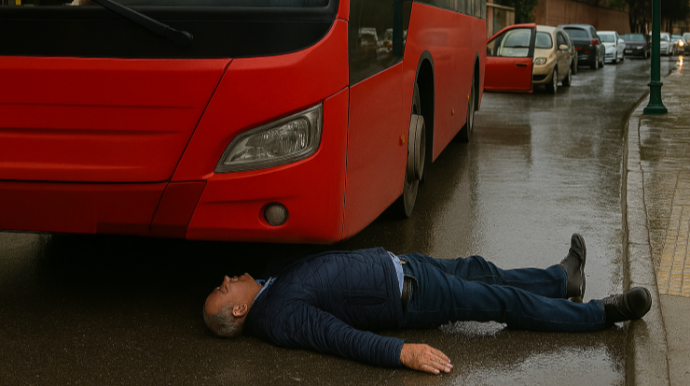 Bakıda avtobus piyadanı vurub öldürdü 