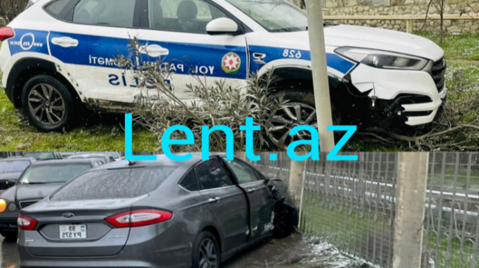 Abşeronda yol polisi qəzaya düşdü  - FOTO - YENİLƏNİB