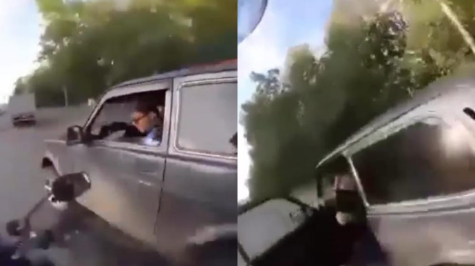 Bayker sürücüdən intiqamını belə aldı   - “Niva” ilə ŞOU - VİDEO