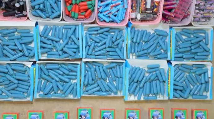 Naxçıvanda pirotexniki vasitələr satanlar saxlanılıb - VİDEO