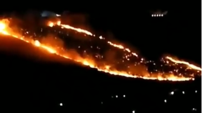 Badamdarda yeni yaşıllaşdırılan dağ yanır - VİDEO  - FOTO