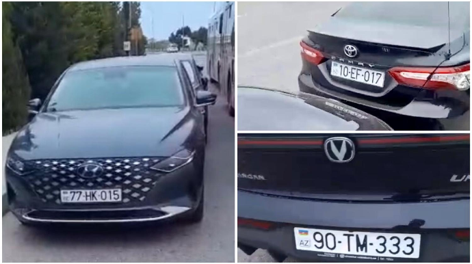 Maşınlarını dayanacağın önündə cərgəylə saxlayıb avtobusların yolunu kəsdilər   - VİDEO