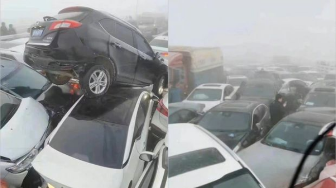 В Китае произошло ДТП с участием 200 автомобилей   - ФОТО - ВИДЕО