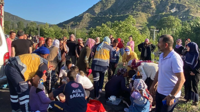 Türkiyədə mikroavtobus qəzaya uğrayıb, 12 nəfər yaralanıb 