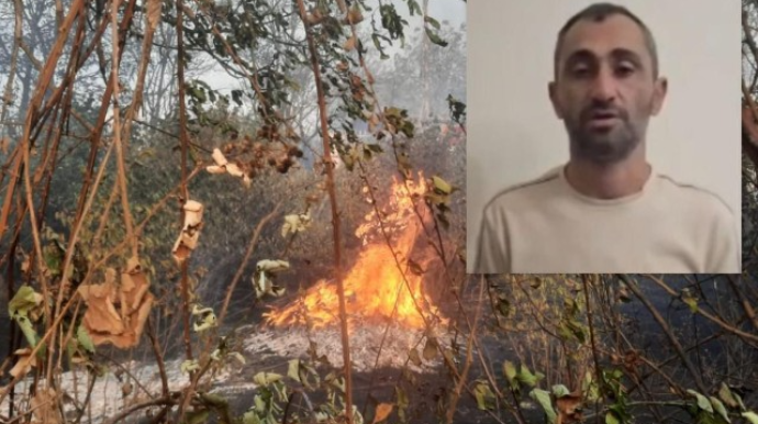 Xocavənddə doğmalarının məzarını ziyarət edən şəxs yanğına səbəb olub - FOTO