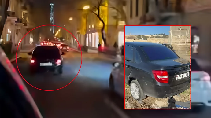 Bakıda sürücünün qaydaları kobud şəkildə pozmasının ANBAAN VİDEOsu 
