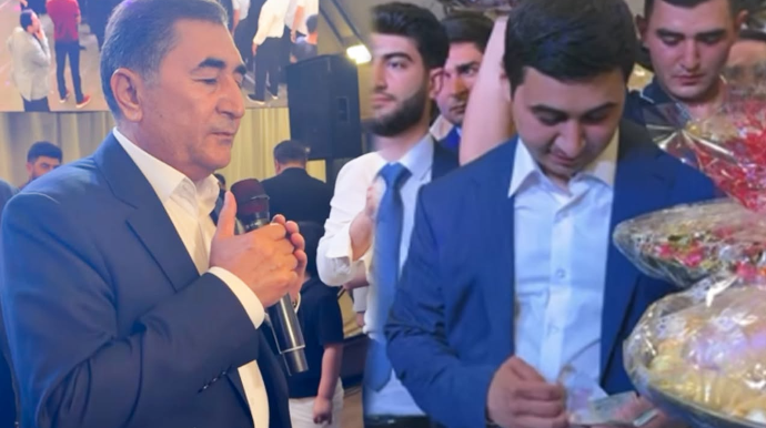 Toyunda oxuyan atasına nəmər verdi - VİDEO