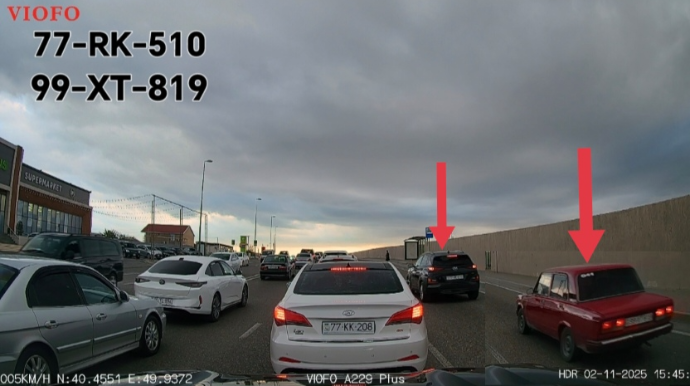 В Баку водители проезжают по автобусной полосе там, где нет камер наблюдения - ВИДЕО 