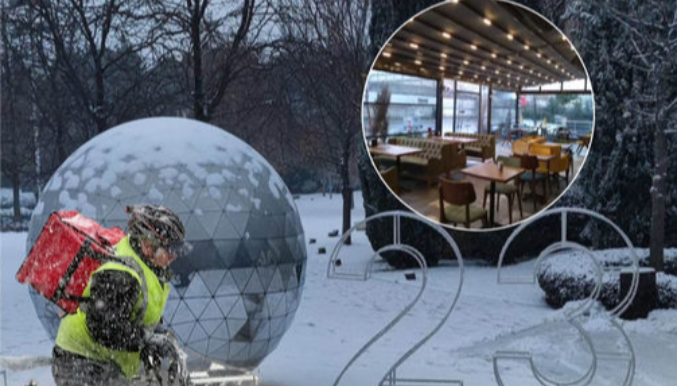 Kuryerlərə “istirahət”, sifarişlərə “hava xərci”  - Qarlı Bakıda kafe-restoranlar necə işləyir?
