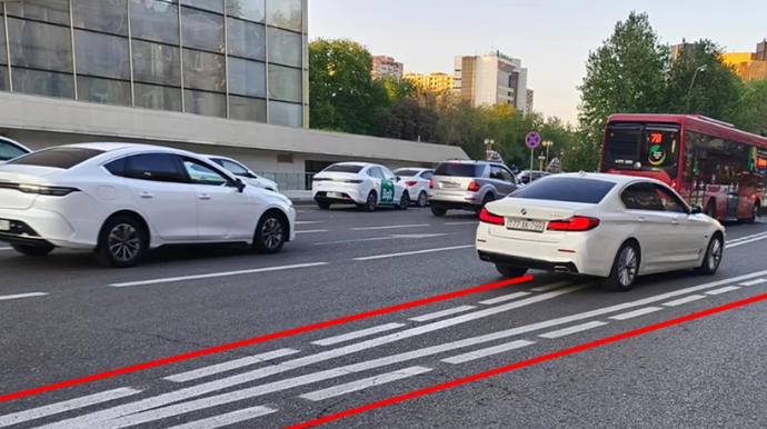 Bakıda avtobus zolaqlarında çəkilən yeni xətlər NƏYİ İFADƏ EDİR?  - FOTO - VİDEO