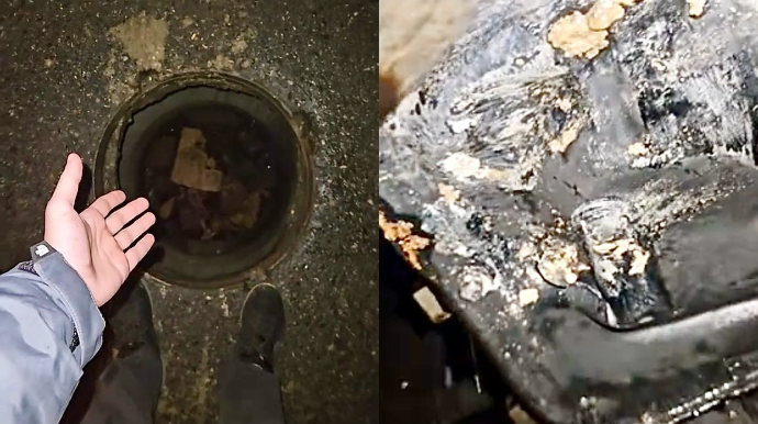 Şəhərin mərkəzində üstü açıq lyuk sürücülərə ciddi təhlükə yaradır   - VİDEO